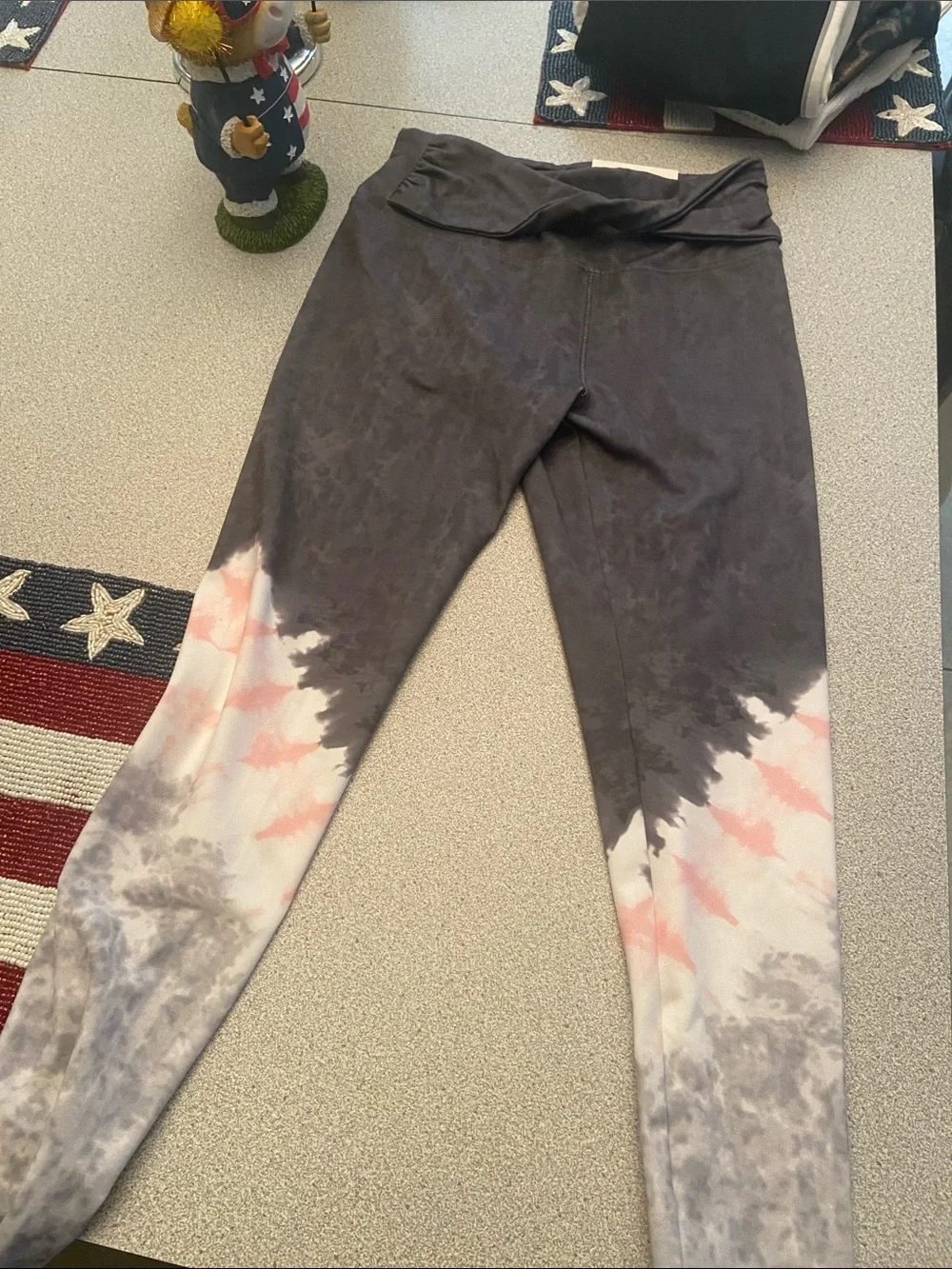 Justice Girls Tie-Dye Leggings in Gray, Pink, Cream